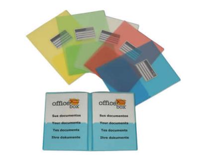 CARPETA DOSSIER OFFICE BOX POLIPROPILENO DIN A4 DOBLE CON TARJETERO AZUL