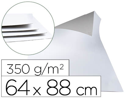 CARTONCILLO GRIS LIDERPAPEL CON UNA CARA BLANCA 350 GR 64X88 CM PAQUETE DE 1 KG (5 HOJAS)