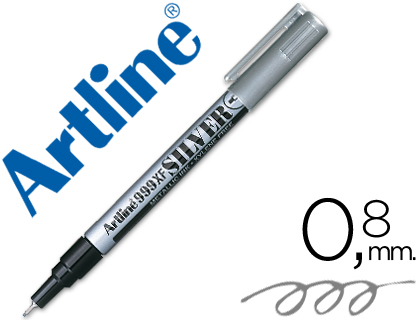 ROTULADOR ARTLINE MARCADOR PERMANENTE TINTA METALICA EK-999 PLATA PUNTA REDONDA 0.8 MM