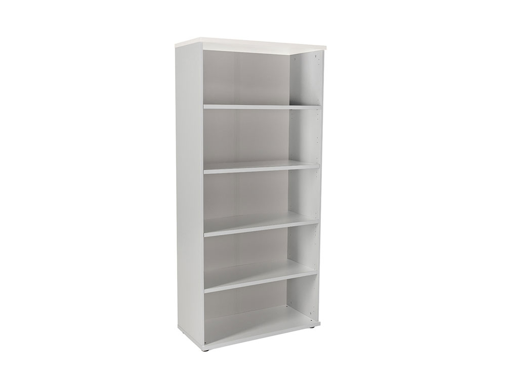 ARMARIO ROCADA CON CINCO ESTANTES SERIE STORE 195X90X45 CM ACABADO AN04 GRIS/BLANCO