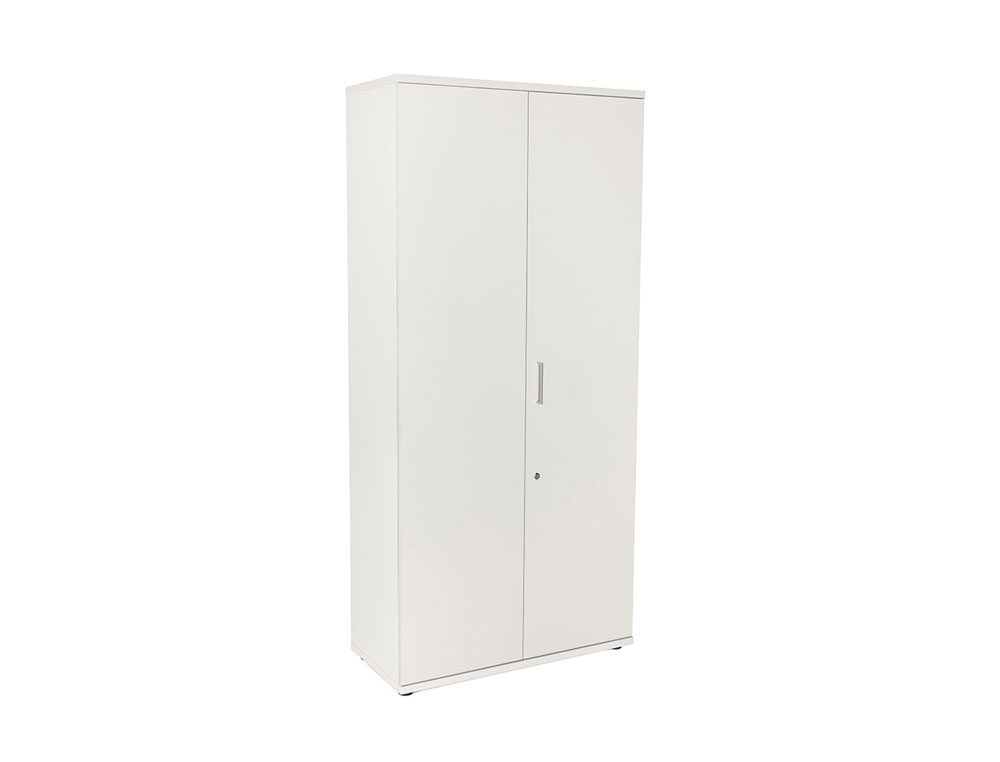 ARMARIO ROCADA CON CUATRO ESTANTES Y DOS PUERTAS SERIE STORE 195X90X45 CM ACABADO AW04 BLANCO/BLANCO