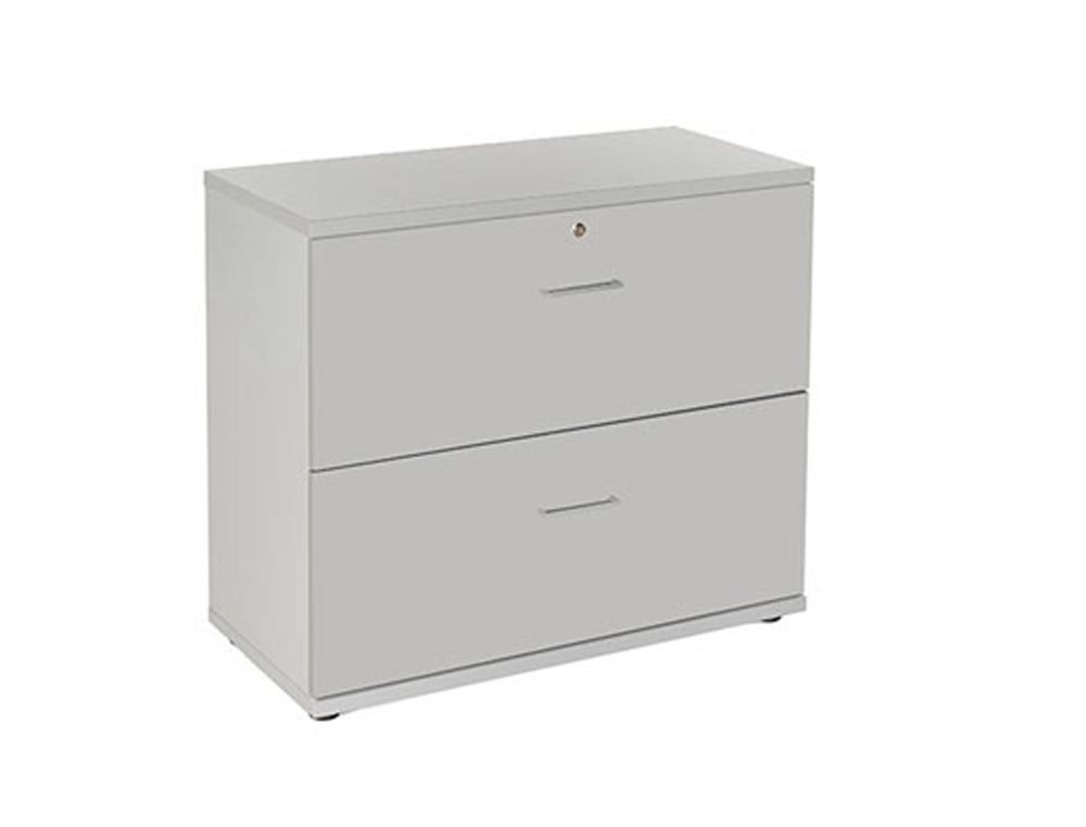 ARMARIO ROCADA CON DOS CAJONES SERIE STORE 78X90X45 CM ACABADO AN02 GRIS/GRIS
