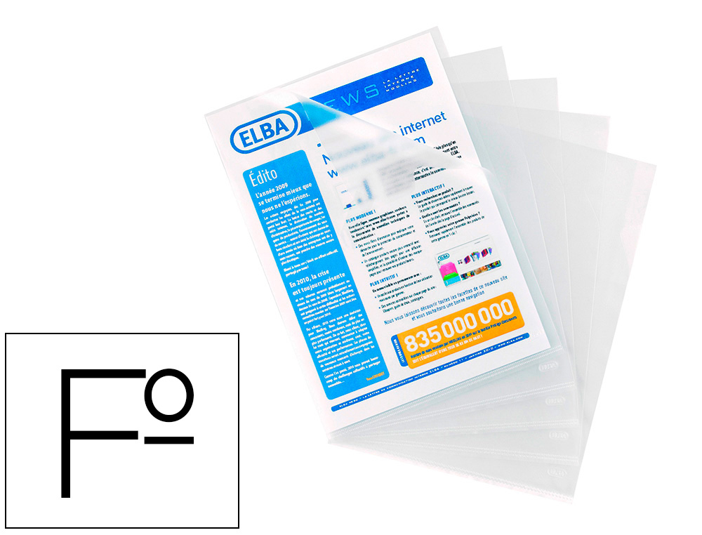 CARPETA DOSSIER UERO ELBA STANDARD FOLIO PLASTICO 140 MC PIEL NARANJA CAJA DE 100 UNIDADES