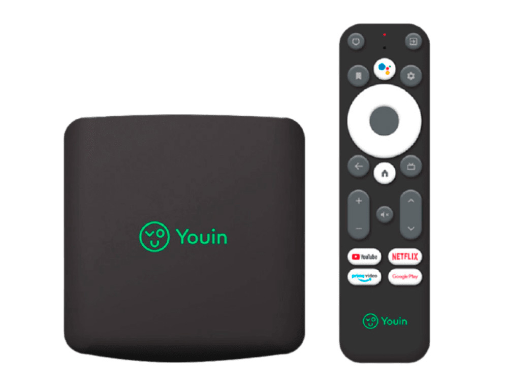 RECEPTOR YOUIN EN1040K 4K UHD ANDROID 10 TV ASISTENTE VOZ GOOGLE 8GB MICRO SD BLUETOOTH WIFI HDMI