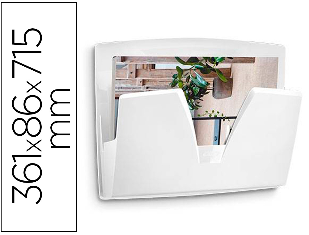 EXPOSITOR MURAL CEP PROTECT ANTIBACTERIANO PLASTICO COLOR BLANCO 361X86X270 MM