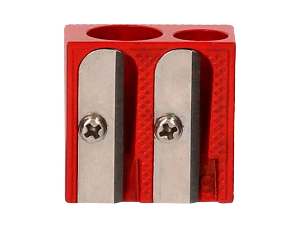 SACAPUNTAS LIDERPAPEL METALICO CUA 2 USOS COLOR ROJO