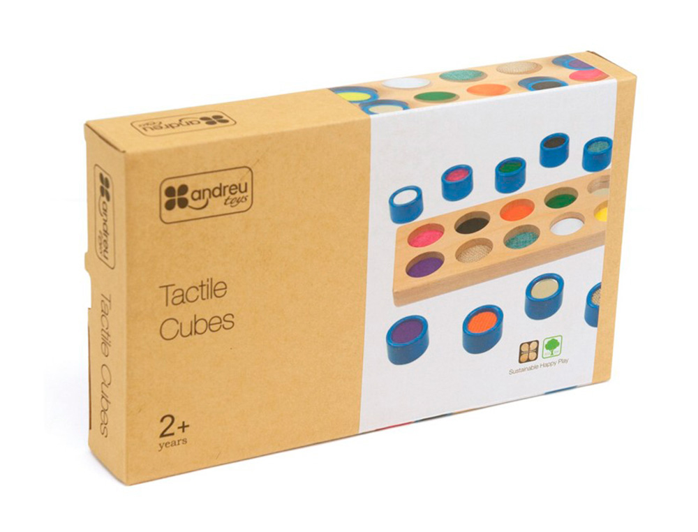 JUEGO DIDACTICO ANDREUTOYS CUBOS TACTILES 10 TEXTURAS