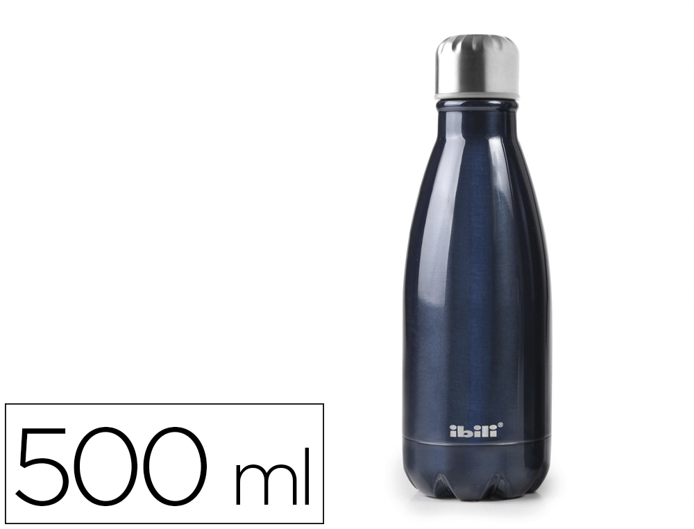 BOTELLA PORTALIQUIDOS IBILI ACERO INOXIDABLE TERMO COLOR AZUL CAPACIDAD 500 ML