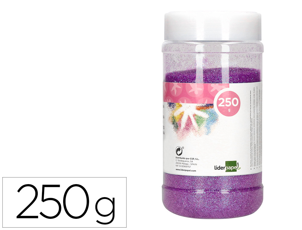PURPURINA LIDERPAPEL FANTASIA COLOR METALICO VIOLETA PASTEL BOTE DE 250 GR