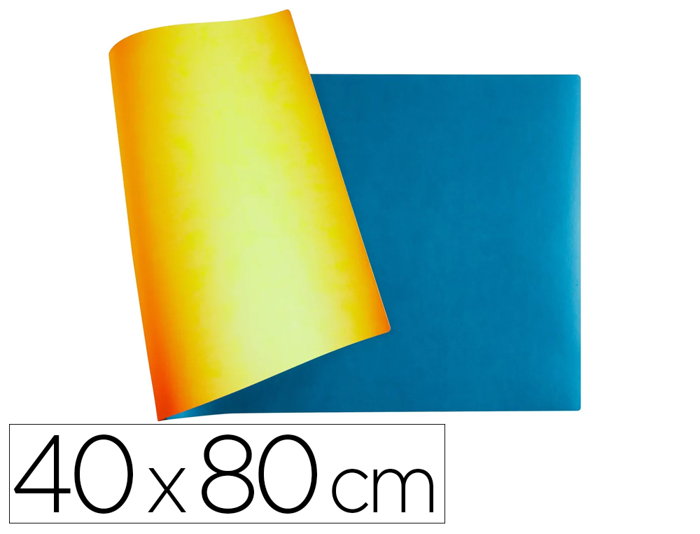 VADE DE SOBREMESA EXACOMPTA BEE BLUE POLIPIEL PU COLOR AZAFRAN/TURQUESA 40X80 CM