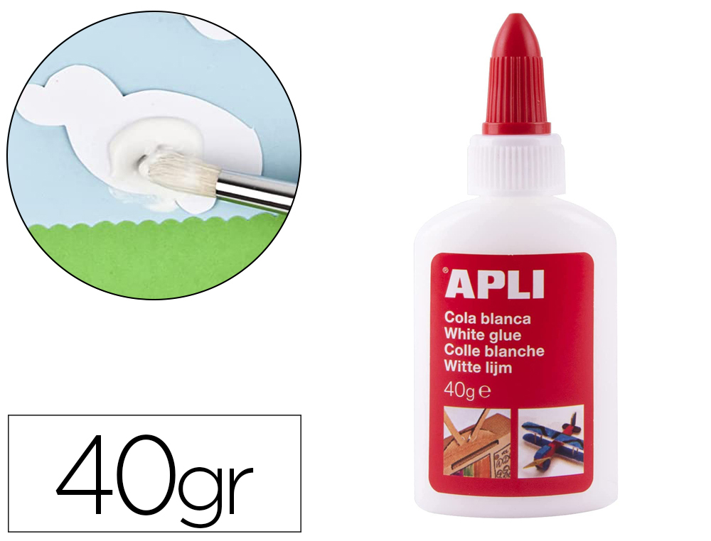 PEGAMENTO COLA BLANCA APLI BOTE DE 40 GR