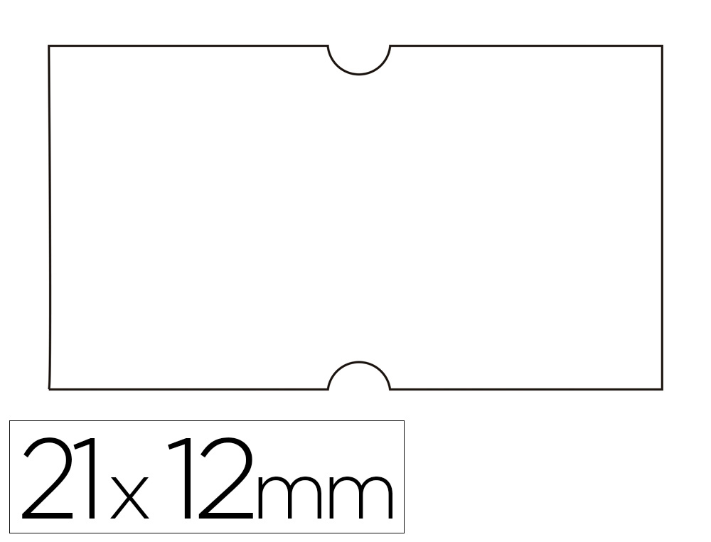 ETIQUETAS METO APLI 21X12 MM BLANCO ADHESIVO REMOVIBLE CANTOS RECTOS ROLLO DE 1000 ETIQUETAS PACK DE 6 UNIDADES