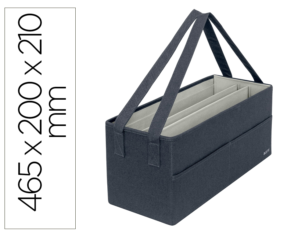 BOLSA DE TRABAJO LEITZ TELA GRIS 465X200X210 MM