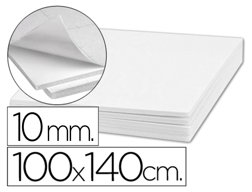 CARTON PLUMA LIDERPAPEL BLANCO DOBLE CARA 100X140CM ESPESOR 10 MM