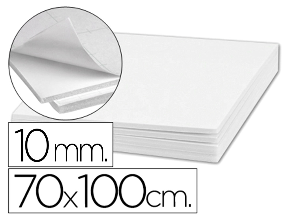CARTON PLUMA LIDERPAPEL BLANCO ADHESIVO 1 CARA 70X100CM ESPESOR 10 MM
