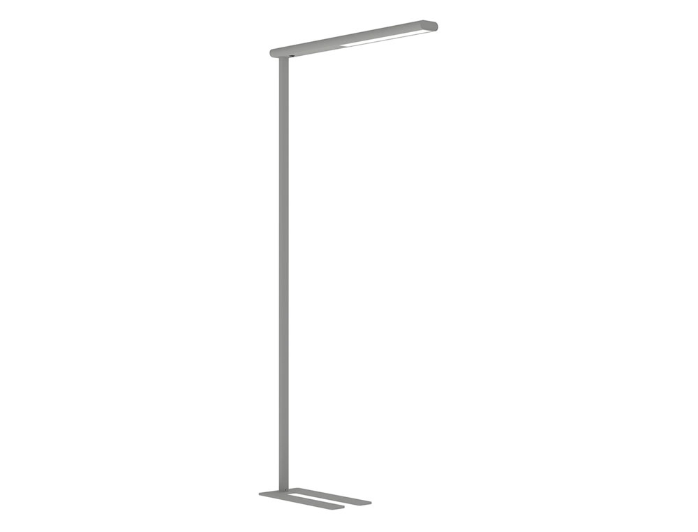 LAMPARA DE PIE ROCADA MAULJET LED 4 NIVELES INTENSIDAD COLOR PLATA 950X1950 MM