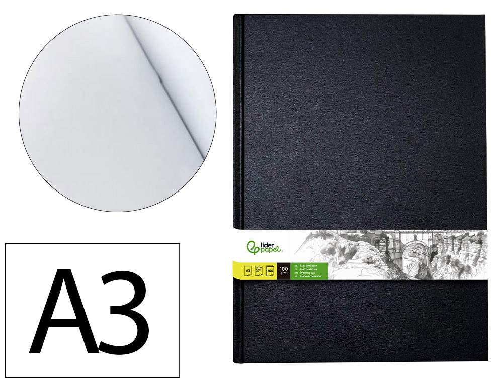 BLOC DIBUJO LIDERPAPEL ESBOZOS ENCUADERNADO DIN A3 420X297 MM 100 HOJAS 100 GR/M2