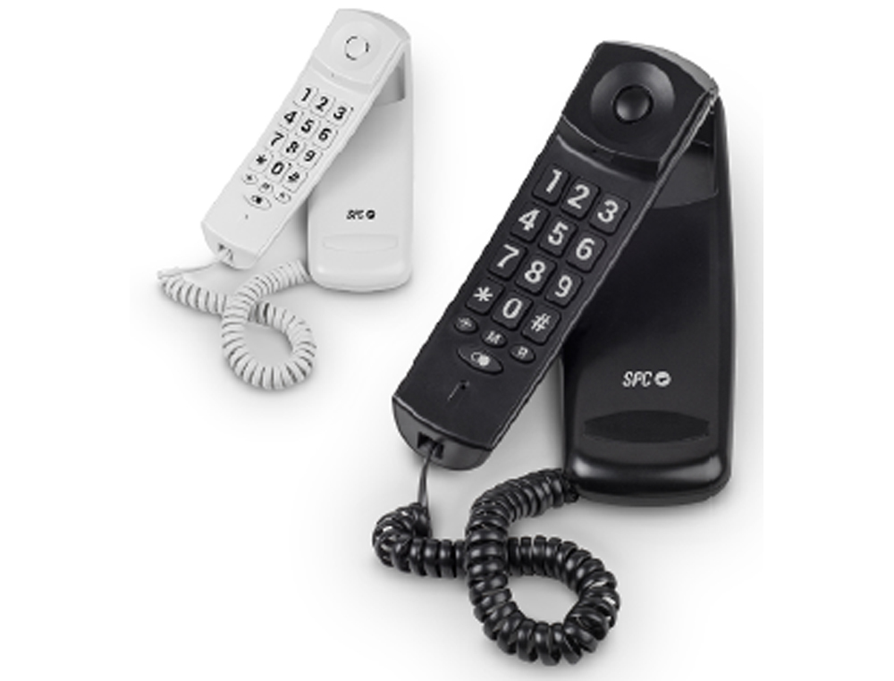 TELEFONO SPC SOBREMESA/MURAL ORIGINAL LITE 2 LED CON RELLAMADA 10 MEMORIAS COLOR NEGRO