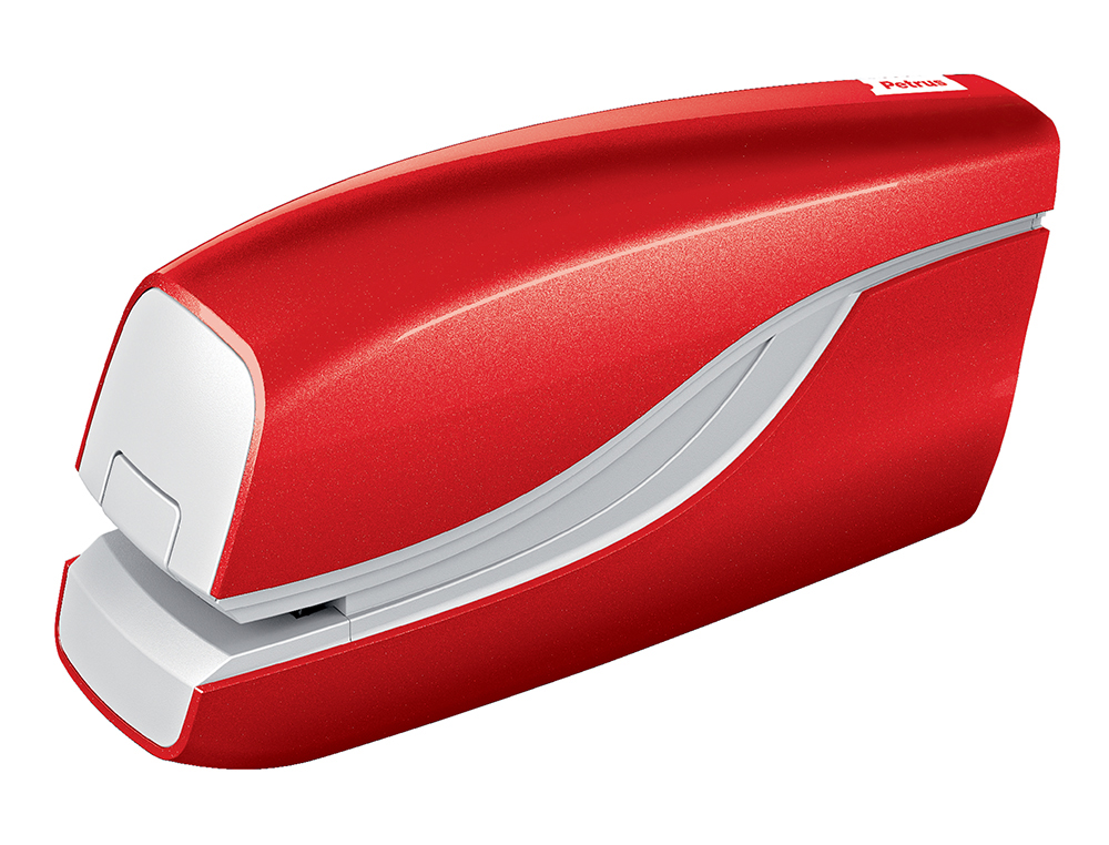 GRAPADORA PETRUS ELECTRICA E-310 CONTACTLESS ROJO METALIZADO CAPACIDAD 12 HOJAS USA GRAPAS N 10