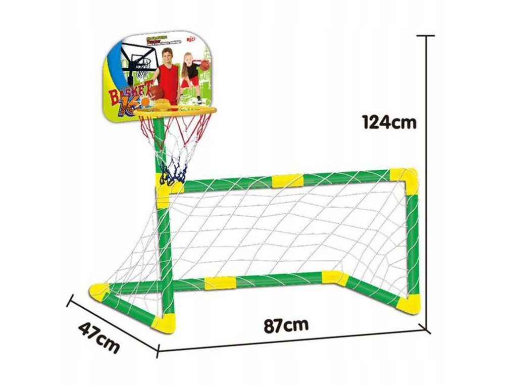 JUEGO DE FUTBOL Y BALONCESTO MJD 2 EN 1 +3 AOS