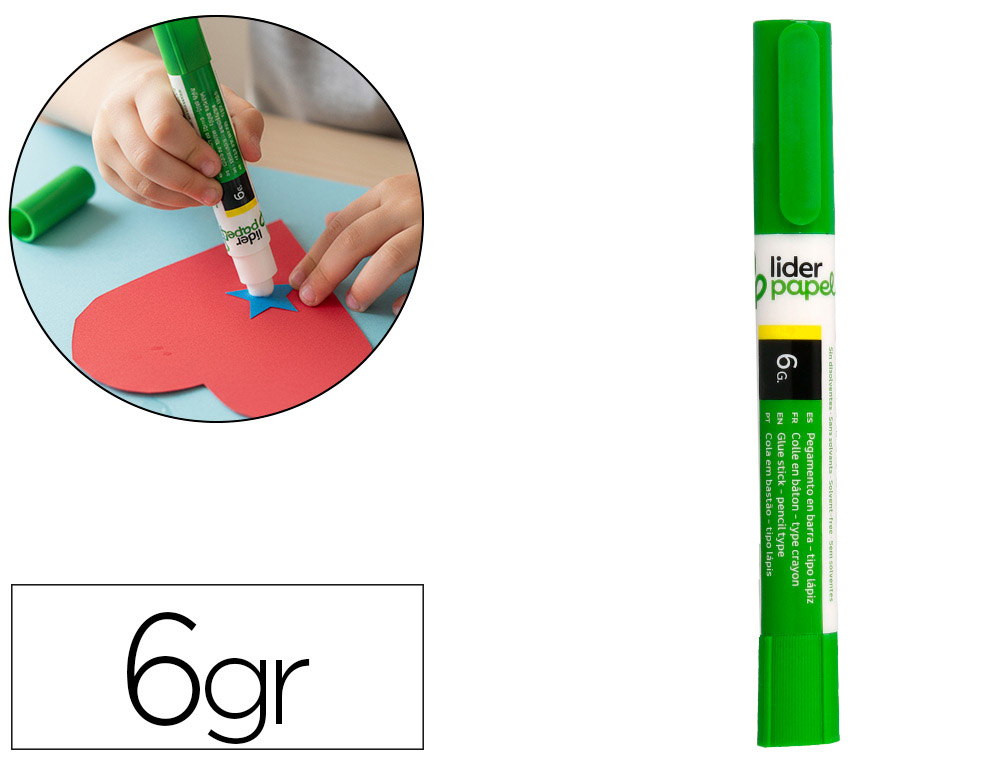 PEGAMENTO LIDERPAPEL EN BARRA 6 GR BOLIGRAFO CON CLIP
