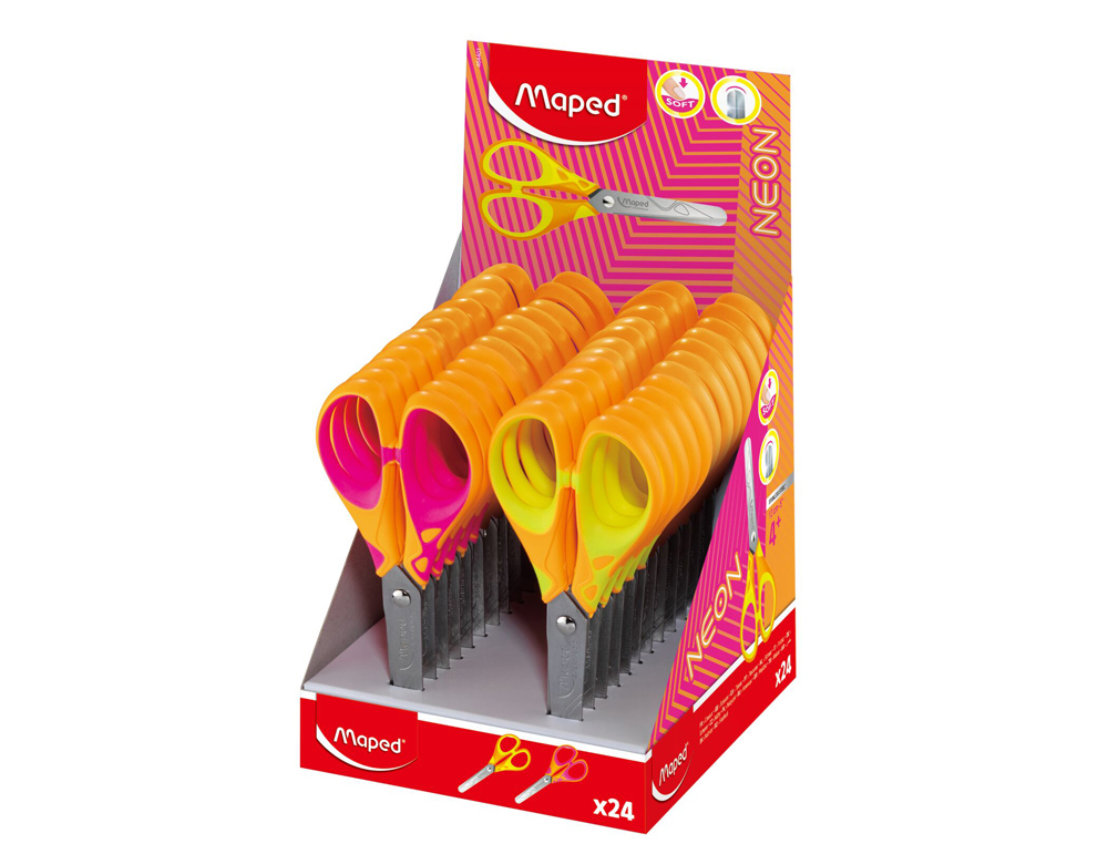 TIJERA ESCOLAR MAPED ESSENTIALS SOFT NEON 13 CM