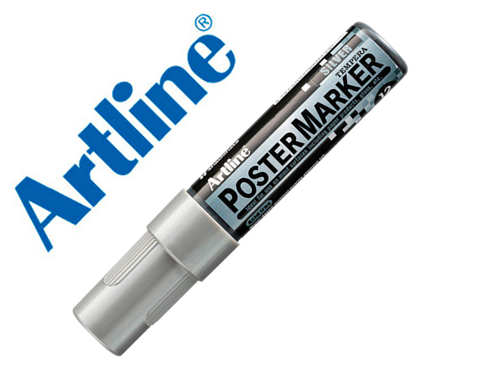 ROTULADOR ARTLINE POSTER MARKER EPP-12 PUNTA RECTANGULAR 12 MM COLOR PLATA
