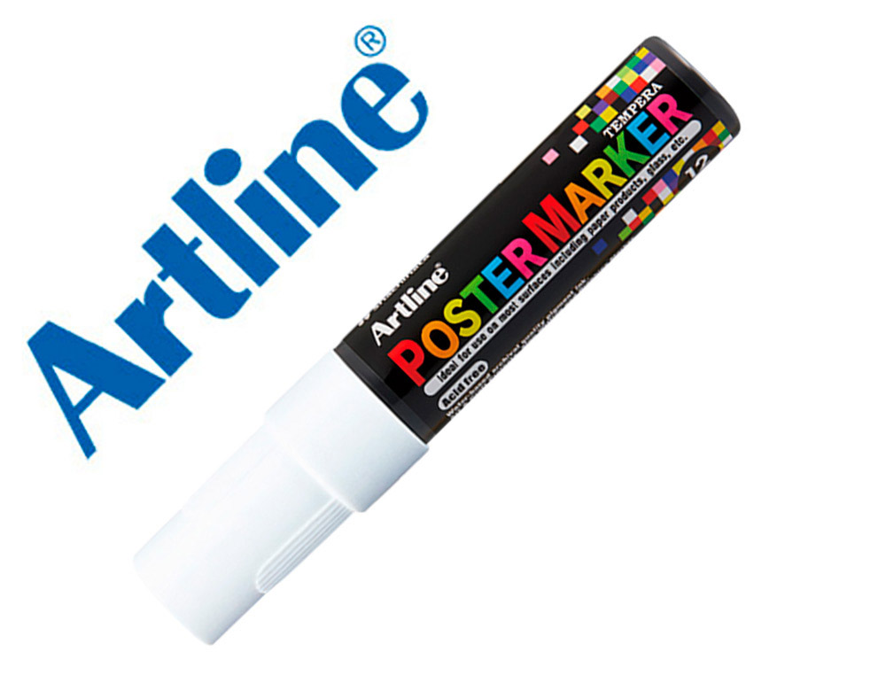 ROTULADOR ARTLINE POSTER MARKER EPP-12 PUNTA RECTANGULAR 12 MM COLOR BLANCO