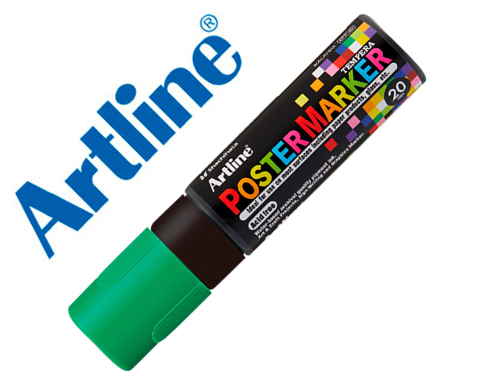 ROTULADOR ARTLINE POSTER MARKER EPP-20 PUNTA RECTANGULAR 20 MM COLOR VERDE FLUOR
