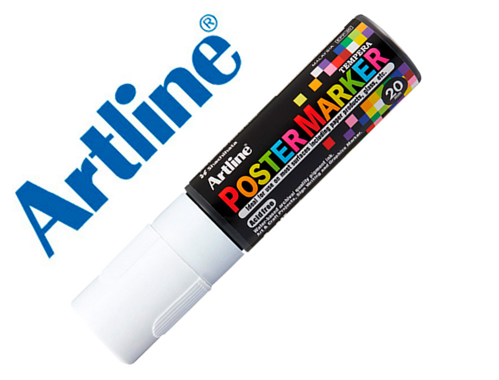 ROTULADOR ARTLINE POSTER MARKER EPP-20 PUNTA RECTANGULAR 20 MM COLOR BLANCO