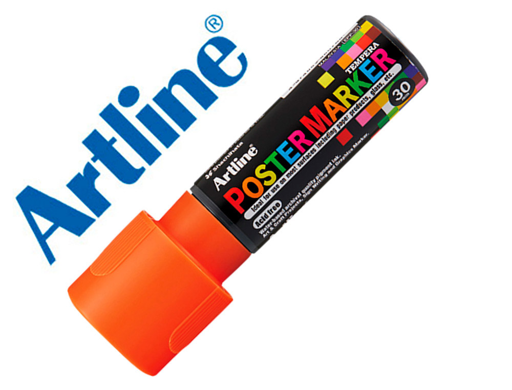 ROTULADOR ARTLINE POSTER MARKER EPP-30 PUNTA RECTANGULAR 30 MM COLOR NARANJA FLUOR