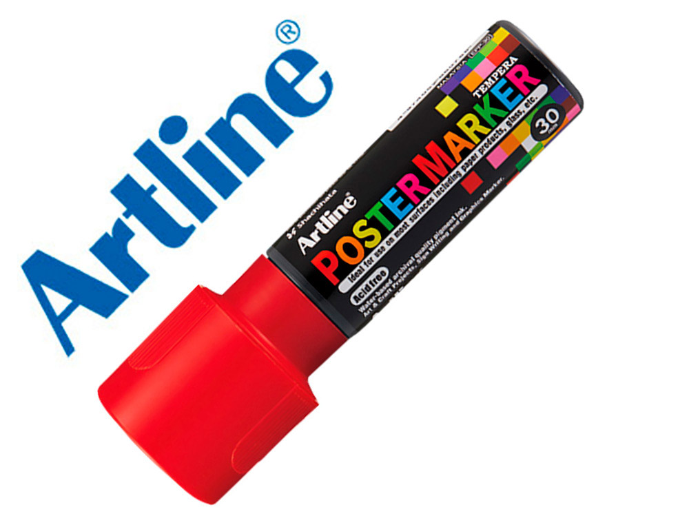 ROTULADOR ARTLINE POSTER MARKER EPP-30 PUNTA RECTANGULAR 30 MM COLOR ROJO