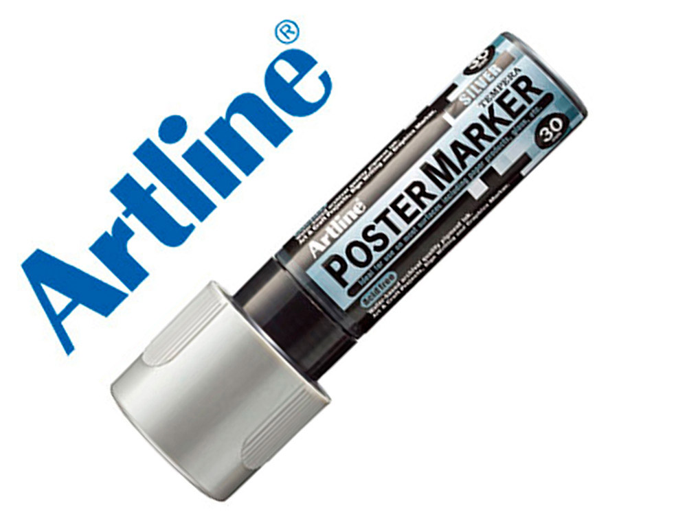 ROTULADOR ARTLINE POSTER MARKER EPP-30 PUNTA RECTANGULAR 30 MM COLOR PLATA