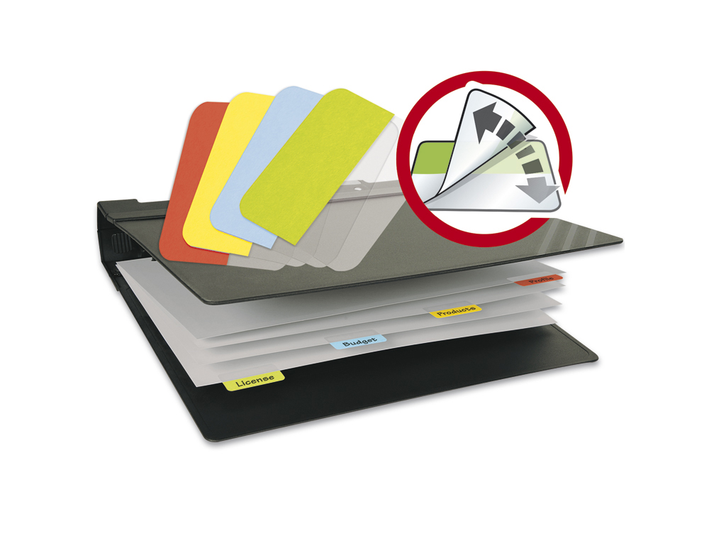 BANDERITAS SEPARADORAS RIGIDA TARIFOLD REMOVIBLE 12X40 MM PACK DE 48 UNIDADES COLORES SURTIDOS