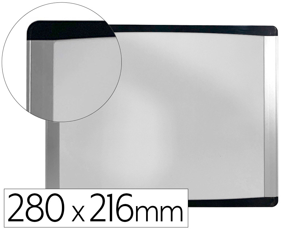 PIZARRA BLANCA BI-OFFICE INKA MAGNETICA ACERO LACADO MARCO DE ALUMINIO Y LATERALES PLASTICO NEGRO 280X216 MM