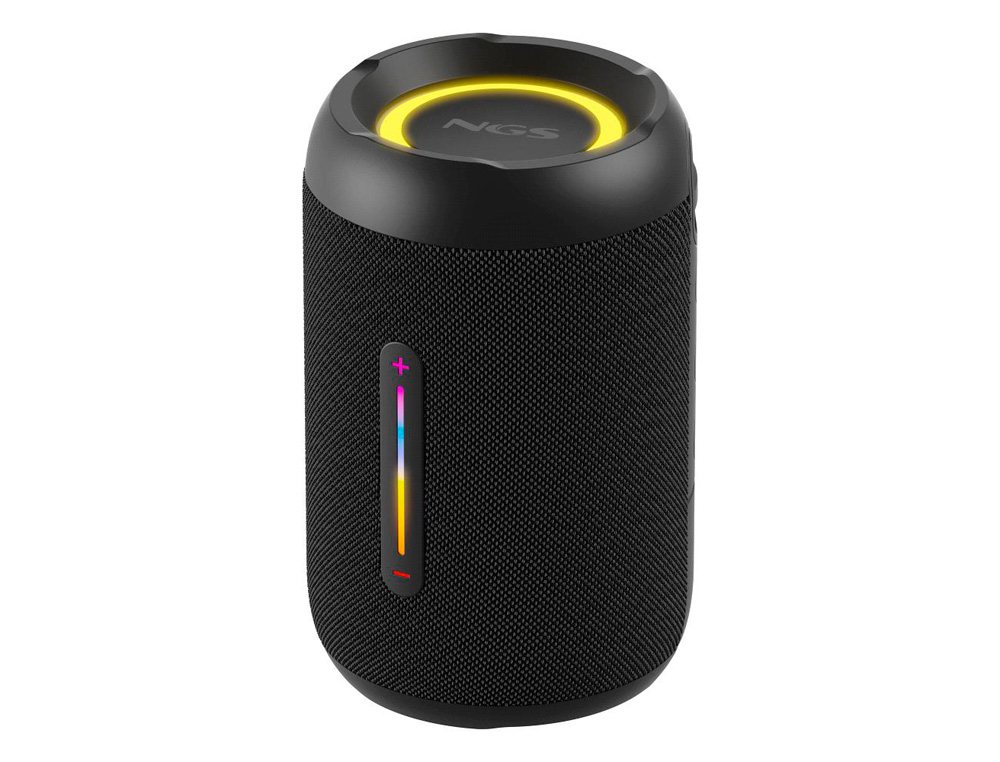 ALTAVOZ NGS ROLLER FURIA 2 TINY PORTATIL 20W BLUETOOTH LUCES RGB E IMPERMEABILIDAD IPX7 COLOR NEGRO