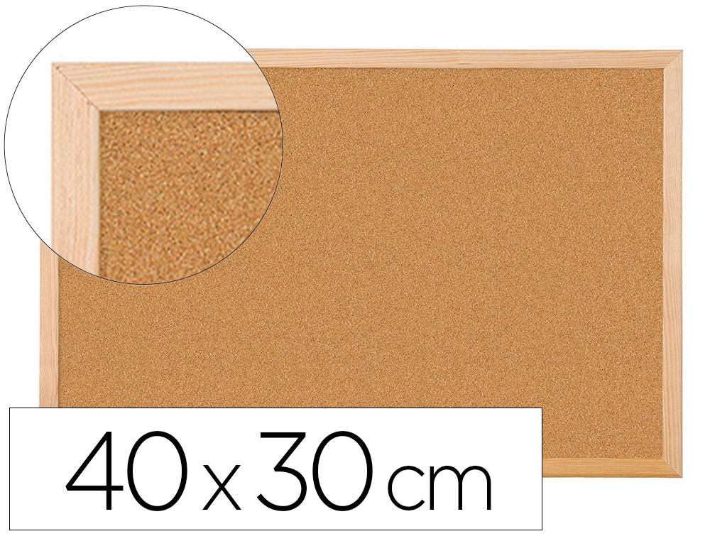 PIZARRA CORCHO Q-CONNECT 40X30 CM MARCO DE MADERA