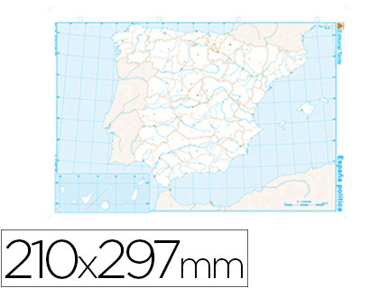 MAPA MUDO B/N DIN A4 ESPAA POLITICO