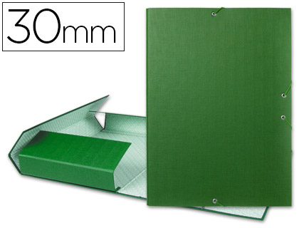 CARPETA PROYECTOS LIDERPAPEL FOLIO LOMO 30MM CARTON FORRADO VERDE
