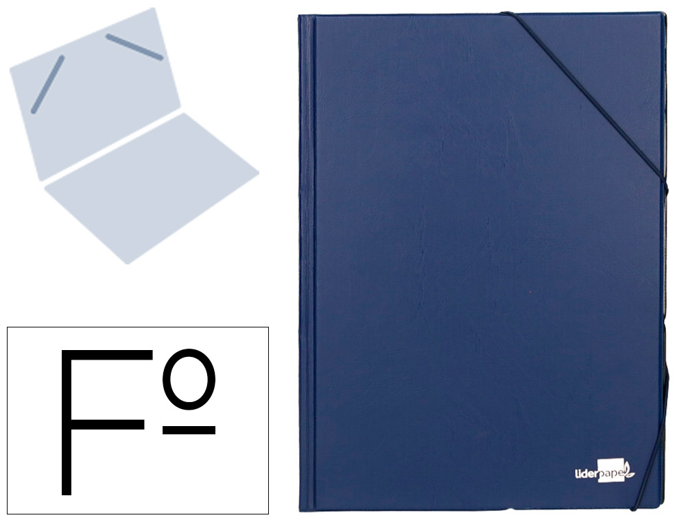 CARPETA LIDERPAPEL GOMAS FOLIO SENCILLA PVC AZUL