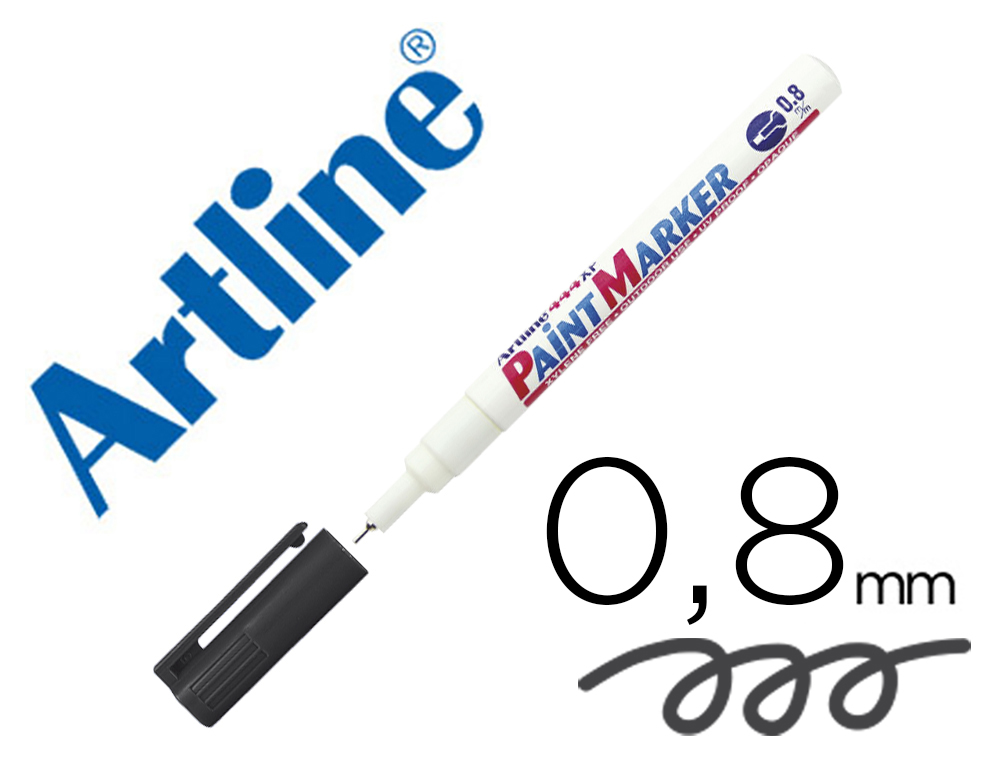 ROTULADOR ARTLINE MARCADOR PERMANENTE EK-444 XF NEGRO -PUNTA REDONDA 0.8 MM -METAL CAUCHO Y PLASTICO