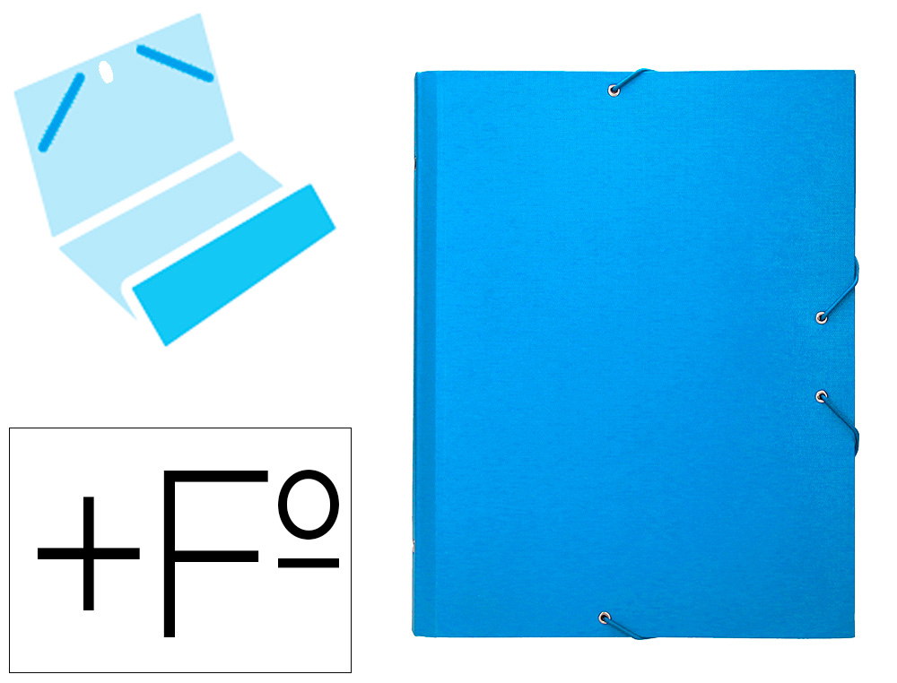 CARPETA CLASIFICADORA LIDERPAPEL 12 DEPARTAMENTOS FOLIO PROLONGADO CARTON FORRADO CELESTE