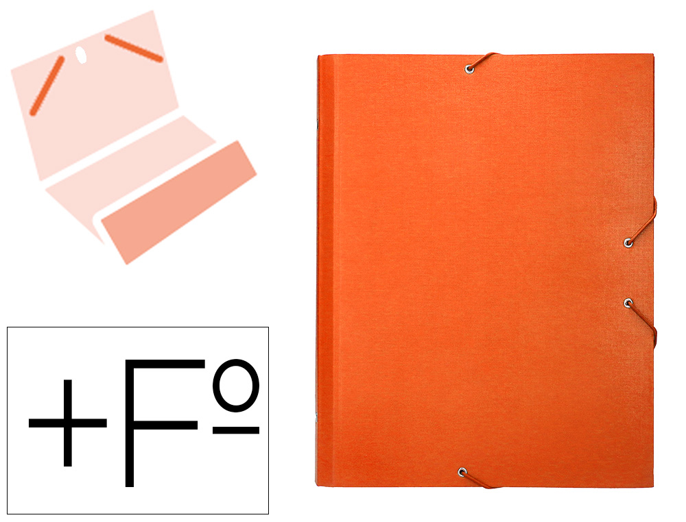 CARPETA CLASIFICADORA LIDERPAPEL 12 DEPARTAMENTOS FOLIO PROLONGADO CARTON FORRADO NARANJA