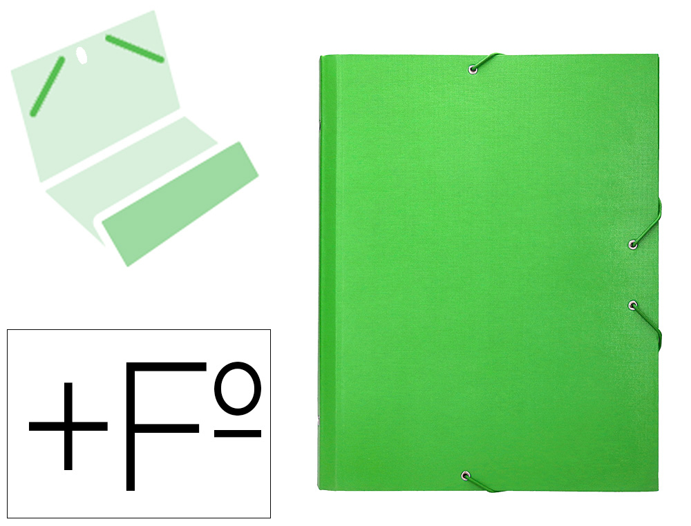 CARPETA CLASIFICADORA LIDERPAPEL 12 DEPARTAMENTOS FOLIO PROLONGADO CARTON FORRADO VERDE CLARO