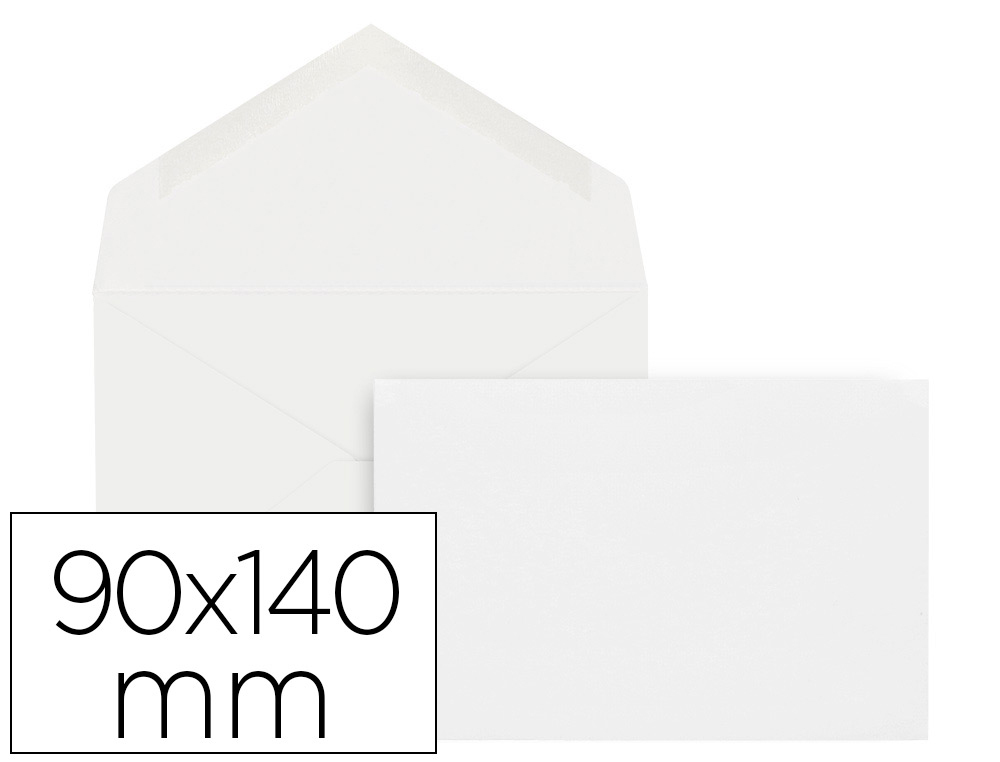 SOBRE LIDERPAPEL BLANCO REGISTRO EXTRA 90X140 MM CAJA DE 100 UNIDADES