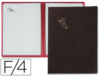 PORTA MENUS PARDO 4 FUNDAS CON LAMINAS LITOGRAFIADAS NEGRO
