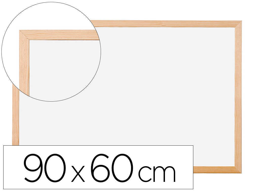 PIZARRA BLANCA Q-CONNECT LAMINADA MARCO DE MADERA 90X60 CM