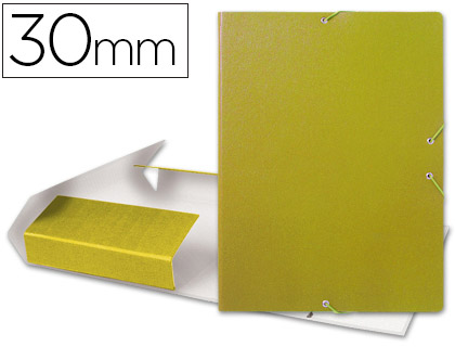 CARPETA PROYECTOS LIDERPAPEL FOLIO LOMO 30MM CARTON GOFRADO AMARILLA