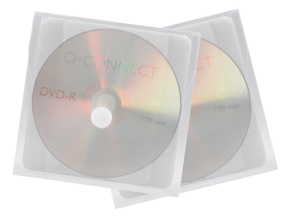 SOBRE PARA CD Q-CONNECT POLIPROPILENO AUTOADHESIVO CONVELCRO-BOLSA CON 5 UNIDADES-