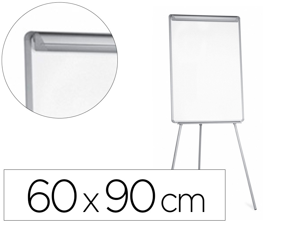 PIZARRA BLANCA Q-CONNECT CON TRIPODE 90X60X195CM PARA CONVENCIONES SUPERFICIE LAMINADA ESCRITURA DIRECTA